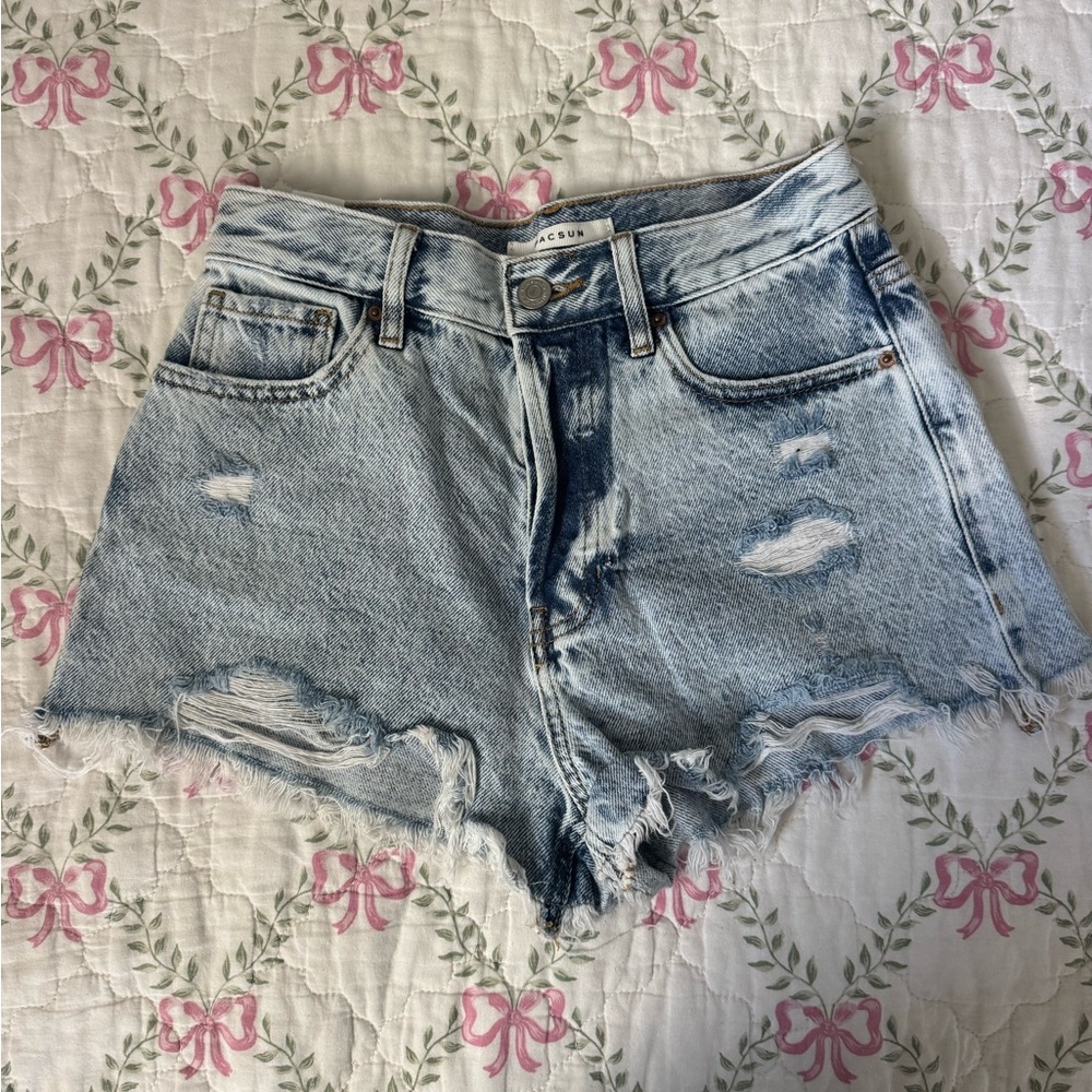 PacSun Light Blue Distressed Jean Shorts